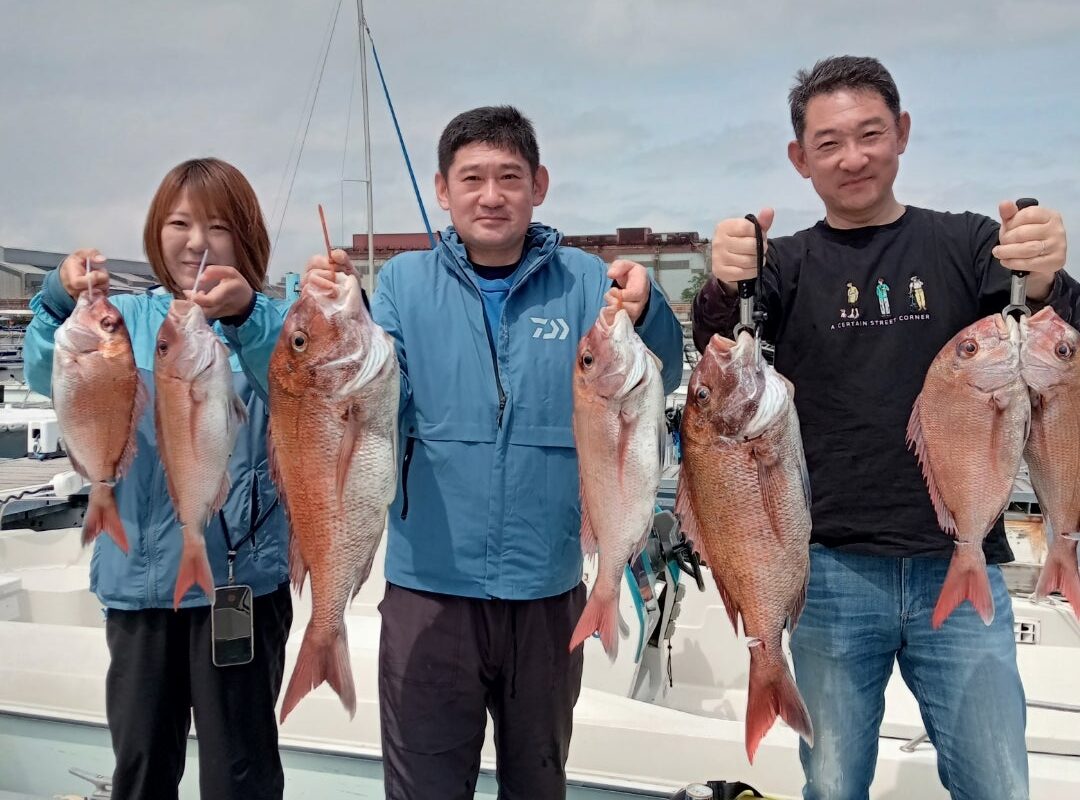 2024年4月30日鯛ラバ乗合1日便3名様の釣果です