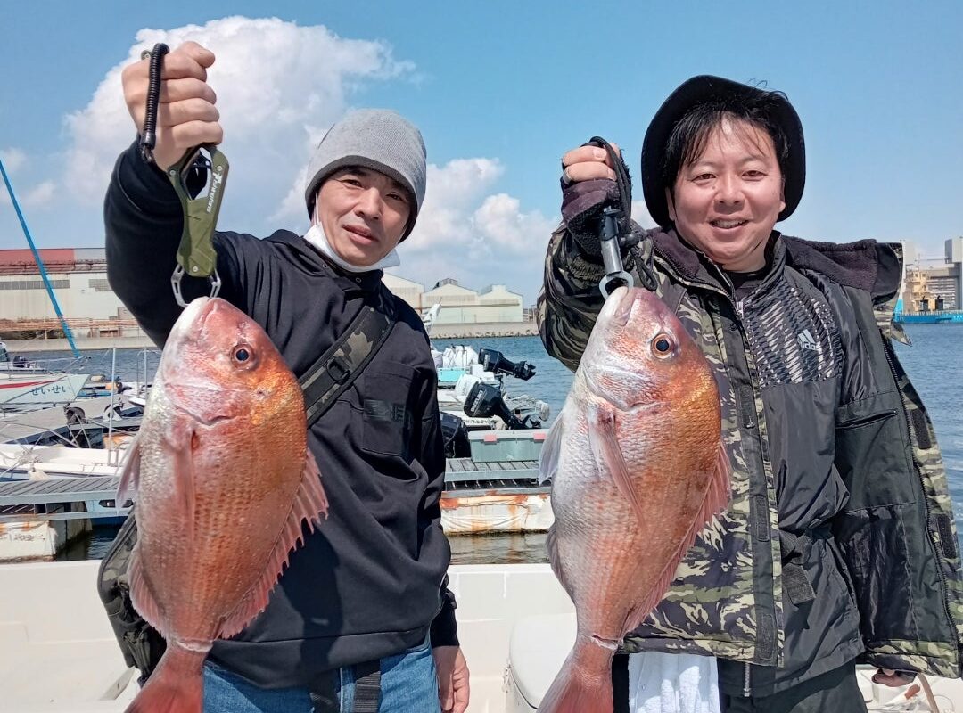 4月6日鯛ラバ乗合1日便3名様の釣果です