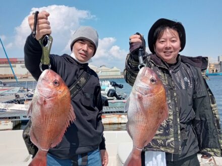4月6日鯛ラバ乗合1日便3名様の釣果です